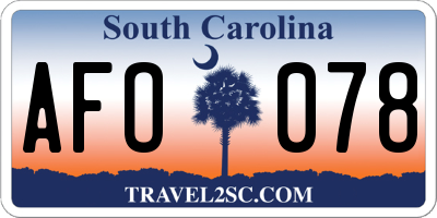 SC license plate AFO078