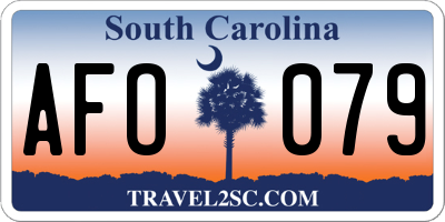 SC license plate AFO079