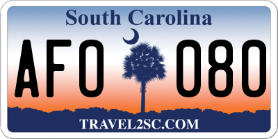 SC license plate AFO080