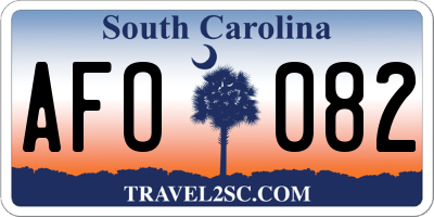 SC license plate AFO082