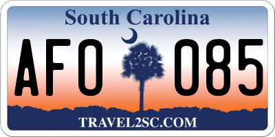 SC license plate AFO085