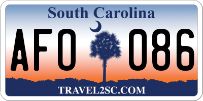 SC license plate AFO086