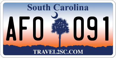 SC license plate AFO091