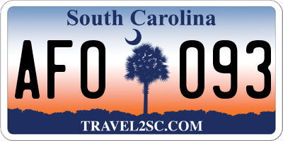 SC license plate AFO093