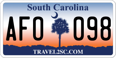 SC license plate AFO098