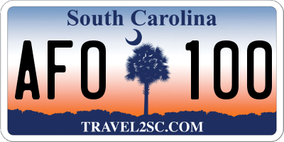 SC license plate AFO100