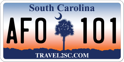 SC license plate AFO101
