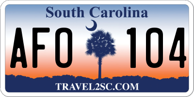 SC license plate AFO104