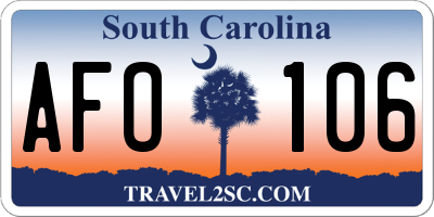 SC license plate AFO106