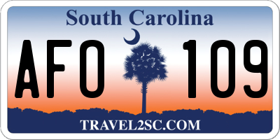 SC license plate AFO109