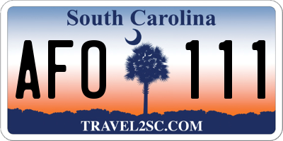 SC license plate AFO111