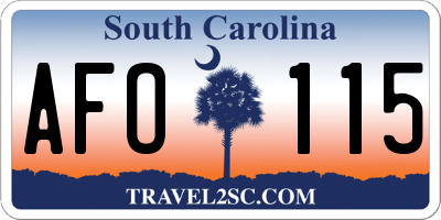SC license plate AFO115