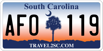 SC license plate AFO119
