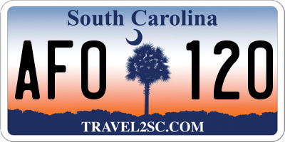 SC license plate AFO120