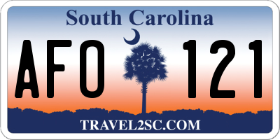 SC license plate AFO121