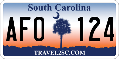 SC license plate AFO124