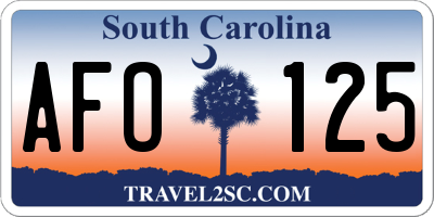 SC license plate AFO125