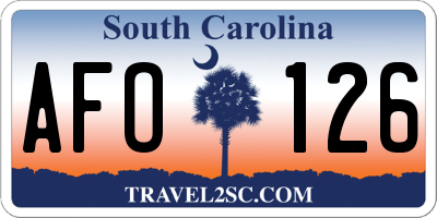 SC license plate AFO126