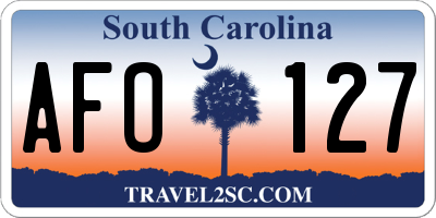 SC license plate AFO127