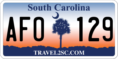 SC license plate AFO129