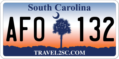 SC license plate AFO132