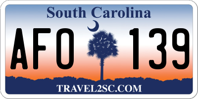 SC license plate AFO139