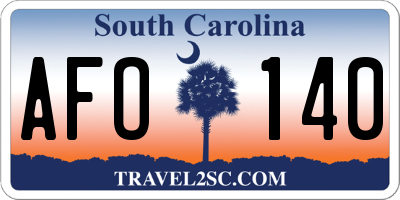 SC license plate AFO140