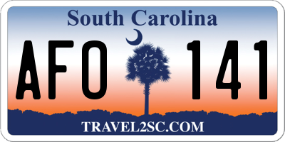 SC license plate AFO141