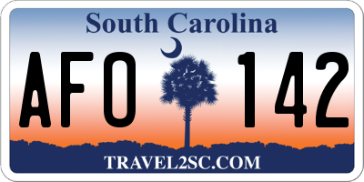 SC license plate AFO142