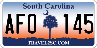 SC license plate AFO145