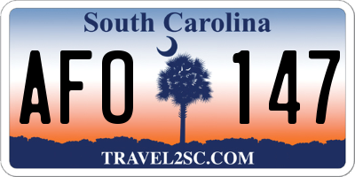 SC license plate AFO147