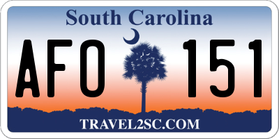 SC license plate AFO151