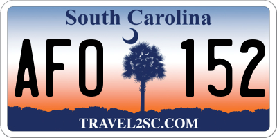 SC license plate AFO152