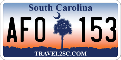 SC license plate AFO153
