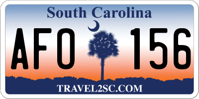 SC license plate AFO156