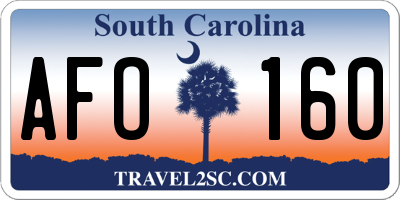 SC license plate AFO160