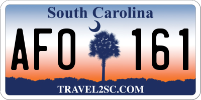 SC license plate AFO161