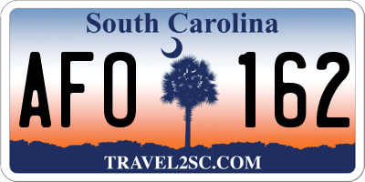 SC license plate AFO162