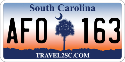 SC license plate AFO163