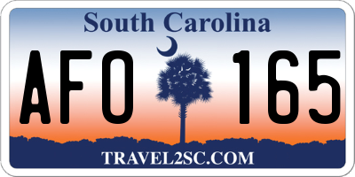 SC license plate AFO165