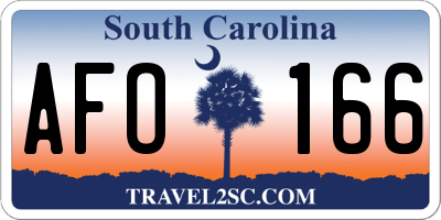 SC license plate AFO166