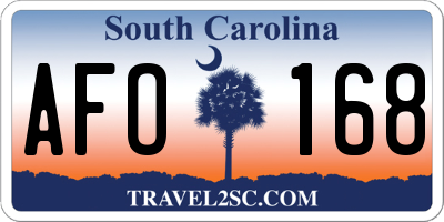 SC license plate AFO168