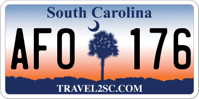 SC license plate AFO176