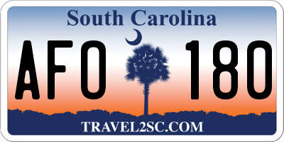 SC license plate AFO180