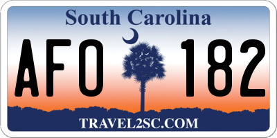 SC license plate AFO182