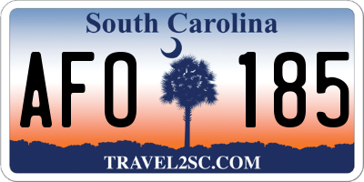 SC license plate AFO185