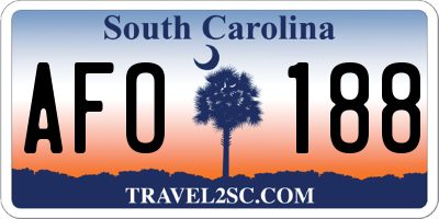 SC license plate AFO188