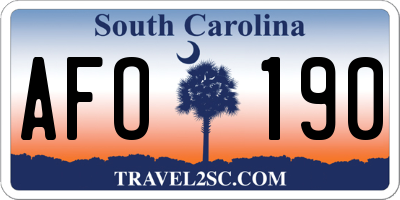 SC license plate AFO190