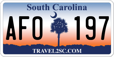 SC license plate AFO197
