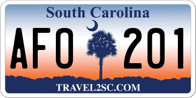 SC license plate AFO201